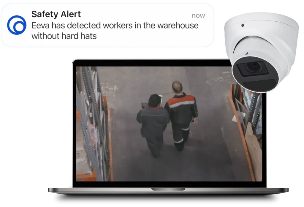 Eeva AI video intelligence detecting a workplace safety event